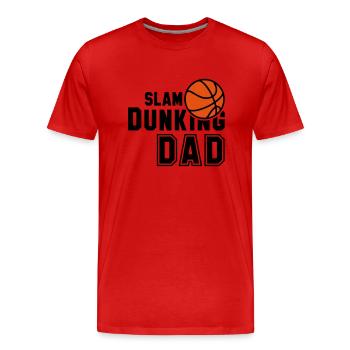 SLAM DUNKING DAD 2 Colors - Männer Premium Bio T-Shirt - Rot - Vorne - Damien (186cm)