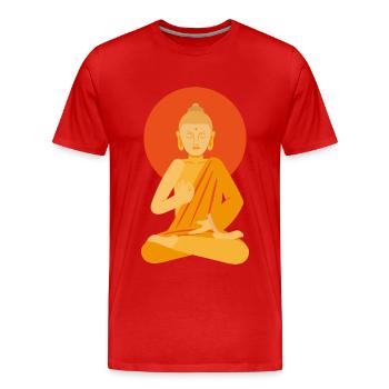 Buddha Buddha Yoga Buddhismus - Männer Premium Bio T-Shirt - Rot - Vorne - Damien (186cm)