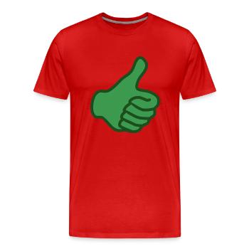 Daumen hoch - Männer Premium Bio T-Shirt - Rot - Vorne - Damien (186cm)