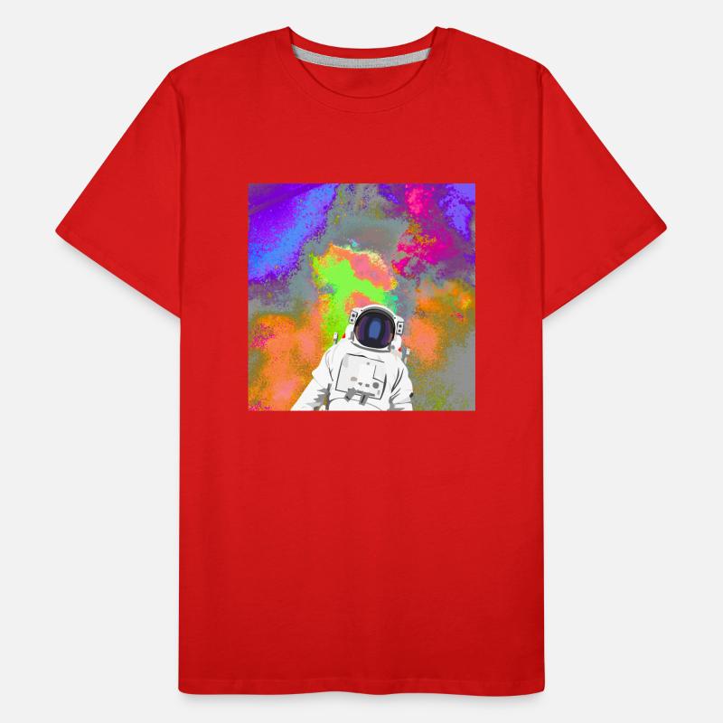 Astronaute devant une supernova spatiale T-shirt bio Premium Homme