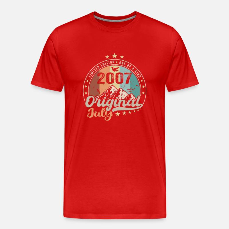 Juli 2007 Jubiläums-Geschenkidee Juli 2007 - Männer Premium Bio T-Shirt - Rot