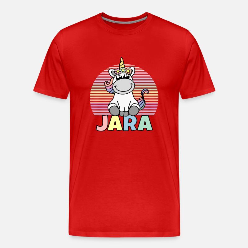 Jara Einhorn Name - Männer Premium Bio T-Shirt - Rot