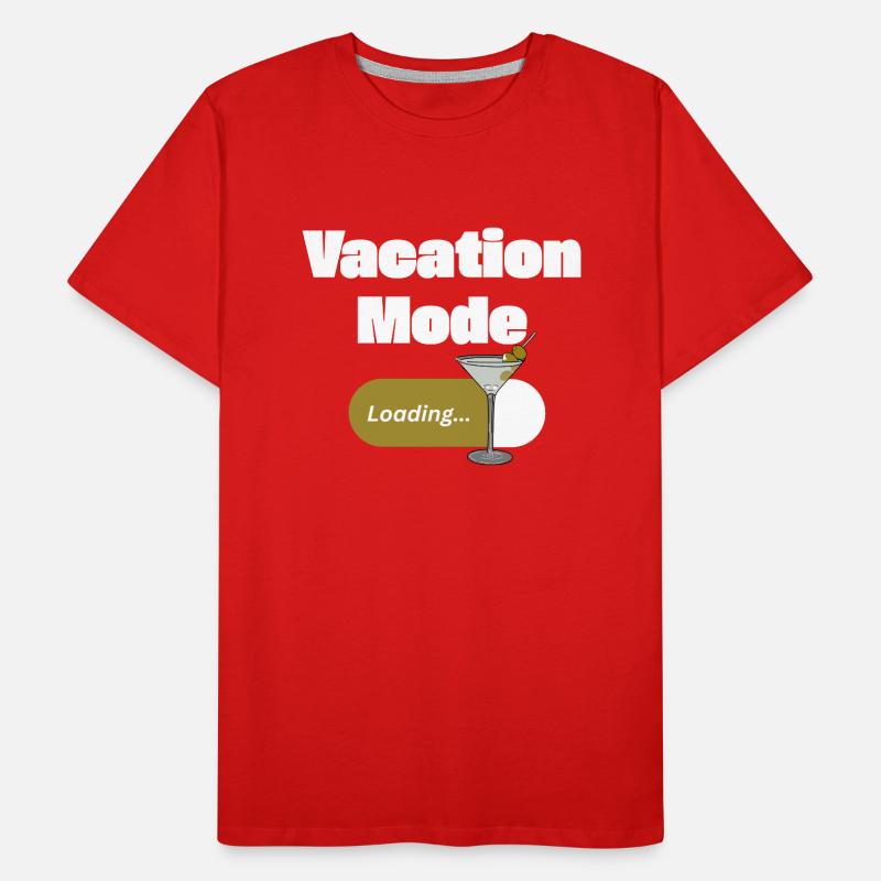 Vacation Mode On – Martini with loading bar (light) Men's Premium Organic T-Shirt