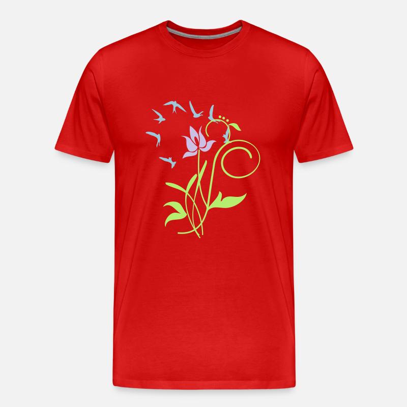 Orchidee / orchid (2c) - Männer Premium Bio T-Shirt - Rot