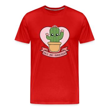 Mignon mais dangereux - T-shirt bio Premium Homme - rouge - Devant - Damien (186cm)