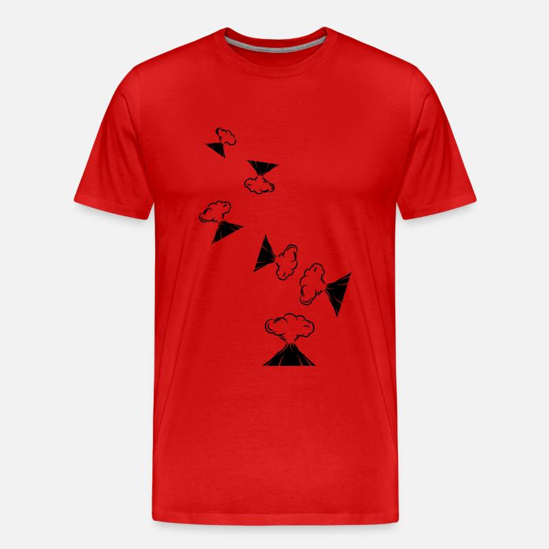 Vulkan icon symbol - Männer Premium Bio T-Shirt - Rot