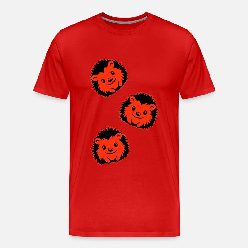 Igel Comic Niedlich - Männer Premium Bio T-Shirt - Rot