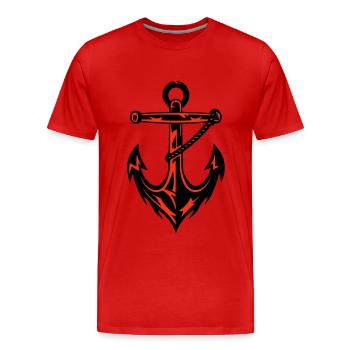 Anker Hafen Icon - Männer Premium Bio T-Shirt - Rot - Vorne - Damien (186cm)