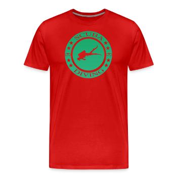 Scuba Diving tauchen - Männer Premium Bio T-Shirt - Rot - Vorne - Damien (186cm)