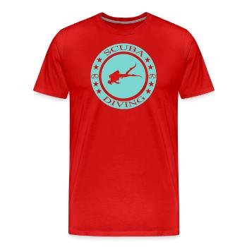 Scuba Diving Diver Underwater Taucher - Männer Premium Bio T-Shirt - Rot - Vorne - Damien (186cm)