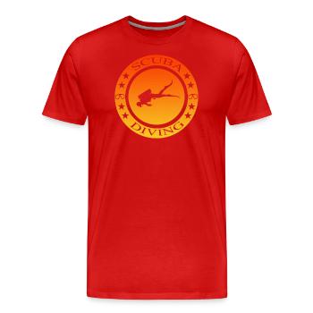 Scuba Diver Freitaucher Ozean Design Apnoe - Männer Premium Bio T-Shirt - Rot - Vorne - Damien (186cm)