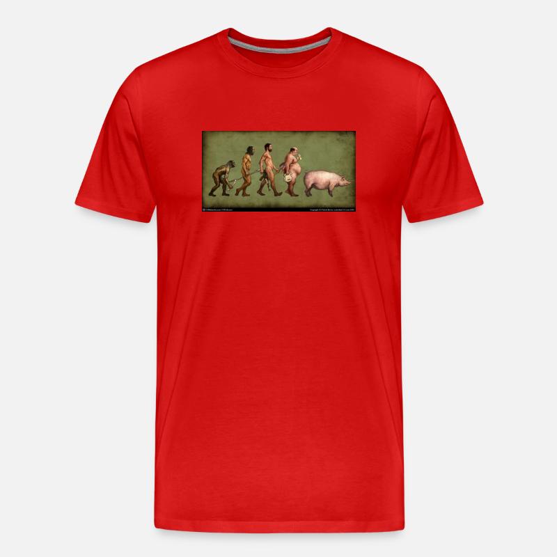 Evolution - Männer Premium Bio T-Shirt - Rot
