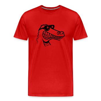 Crocodile drôle fun - T-shirt bio Premium Homme - rouge - Devant - Damien (186cm)