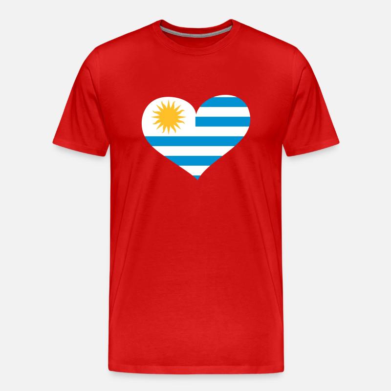 Uruguay Herz; Heart Uruguay - Männer Premium Bio T-Shirt - Rot