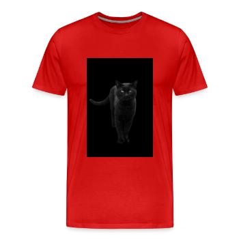 chat noir chat chaton - T-shirt bio Premium Homme - rouge - Devant - Damien (186cm)
