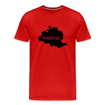 Ariège carte Ariégeoise - T-shirt bio Premium Homme - rouge - Devant - Damien (186cm)