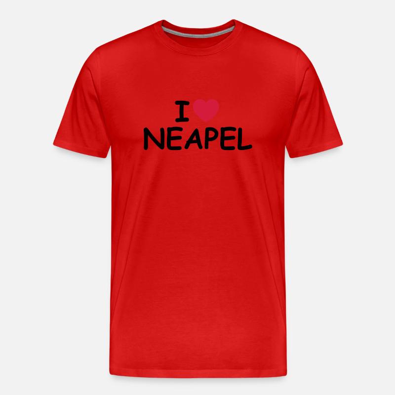I love Neapel - Männer Premium Bio T-Shirt - Rot