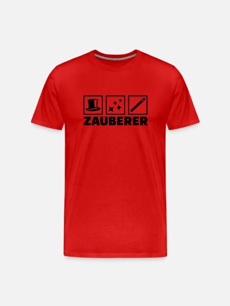 Zauberer - Männer Premium Bio T-Shirt - Rot