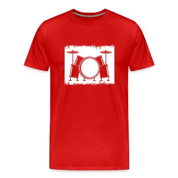 Schlagzeug Schlagzeuger Geschenke - Männer Premium Bio T-Shirt - Rot - Vorne - Damien (186cm)