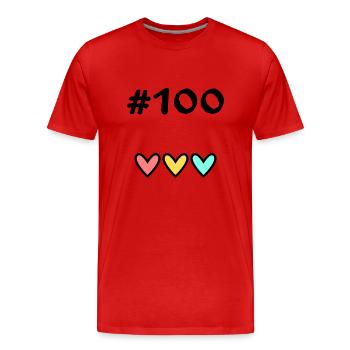 100 YEARS. 100th ANNIVERSARY. BIRTHDAY 100 YEARS. - Men's Premium Organic T-Shirt - red - Front - Damien (186cm)
