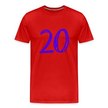 20 YEARS. 20TH ANNIVERSARY. BIRTHDAY 20 YEARS. 20 - Men's Premium Organic T-Shirt - red - Front - Damien (186cm)