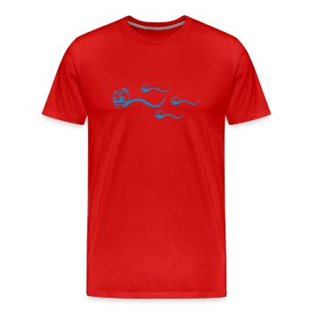 groupe spermatozoide smiley 1 - T-shirt bio Premium Homme - rouge - Devant - Damien (186cm)