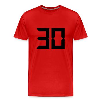 30 ANS. 30. 30e ANNIVERSAIRE. ANNIVERSAIRE 30 ANS - T-shirt bio Premium Homme - rouge - Devant - Damien (186cm)