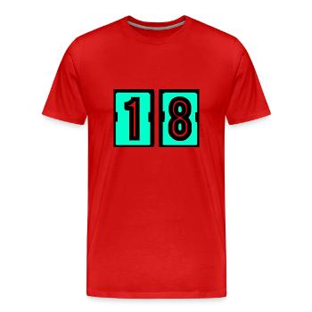 18. 18. GEBURTSTAG. GEBURTSTAG 18 JAHRE. 18 - Männer Premium Bio T-Shirt - Rot - Vorne - Damien (186cm)