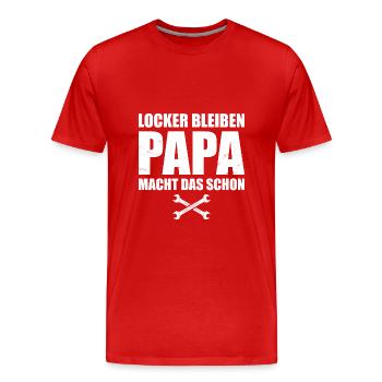 Kfz Mechatroniker Papa Schrauber Vatertag - Männer Premium Bio T-Shirt - Rot - Vorne - Damien (186cm)