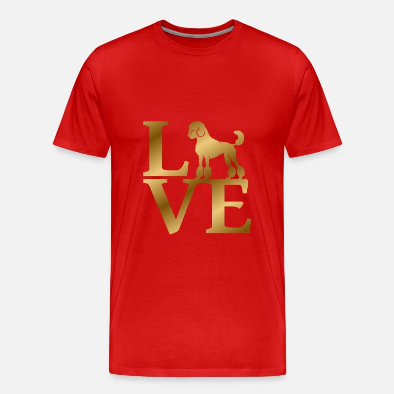 Love Pudel - Männer Premium Bio T-Shirt - Rot