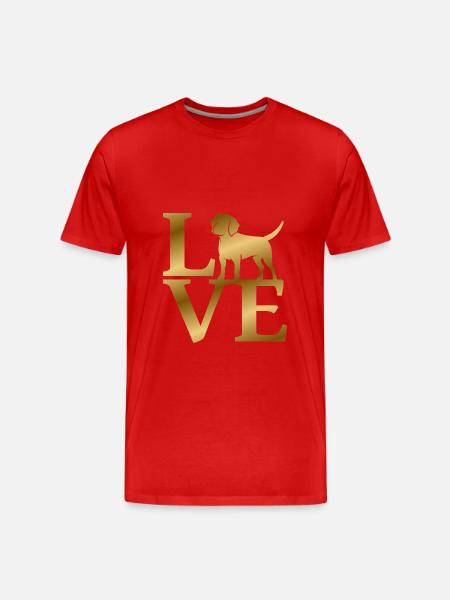 Love Beagle - Men's Premium Organic T-Shirt - red
