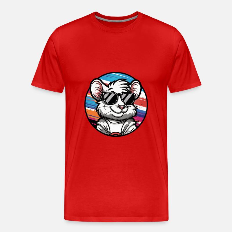 Maus Comic Cool Sommer - Männer Premium Bio T-Shirt - Rot