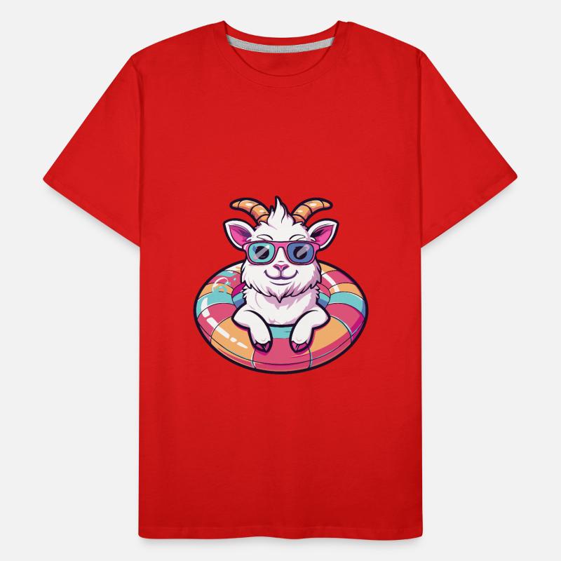 Mountain Goat Comic Cool Men's Premium Organic T-Shirt