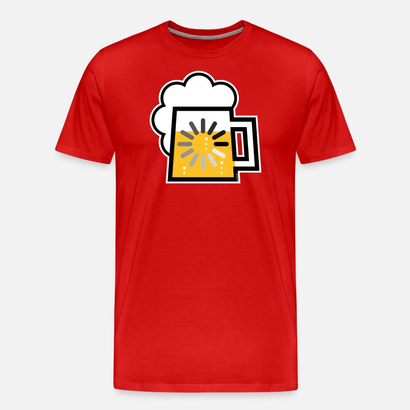 Beer Loading (Drinking In Progress / | ) - Men's Premium Organic T-Shirt - red