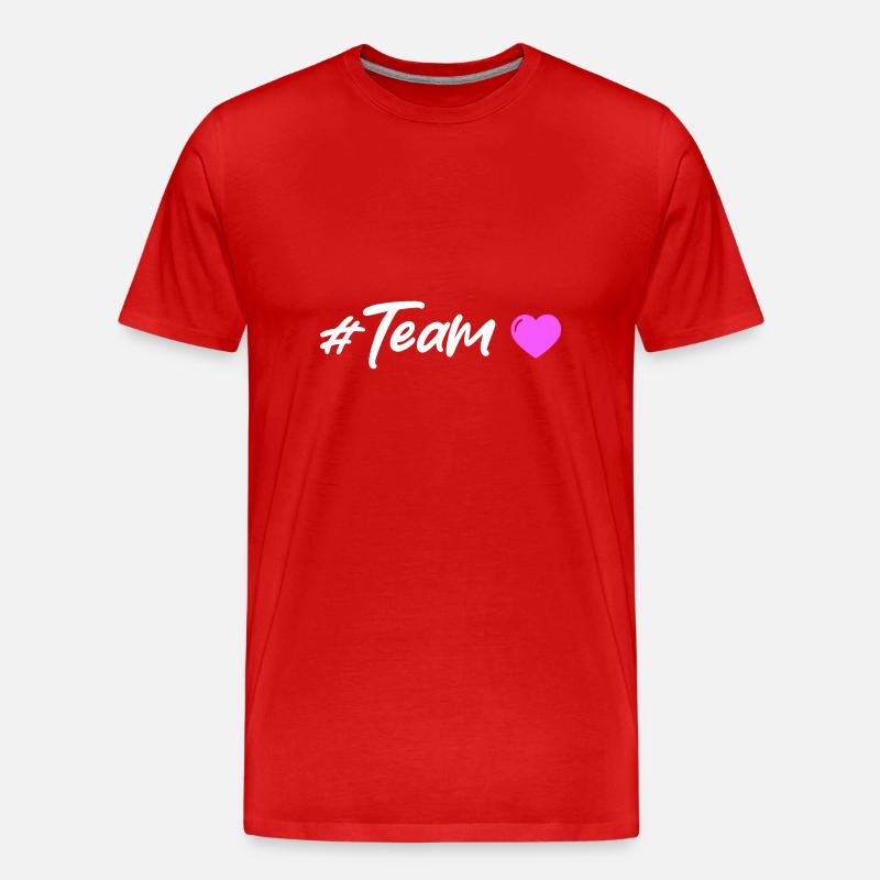 Team Herz - Männer Premium Bio T-Shirt - Rot