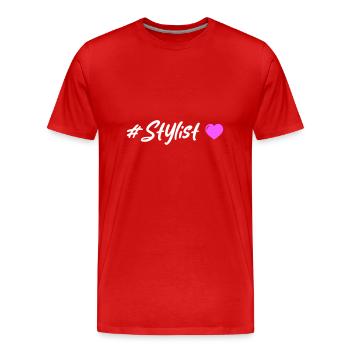 Stylist Heart - Men's Premium Organic T-Shirt - red - Front - Damien (186cm)