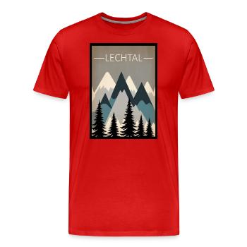 Vallée de Lech - T-shirt bio Premium Homme - rouge - Devant - Damien (186cm)