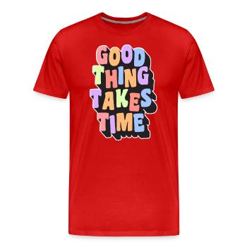 Sanduhr Symbol Zeitlos Kunst - Männer Premium Bio T-Shirt - Rot - Vorne - Damien (186cm)