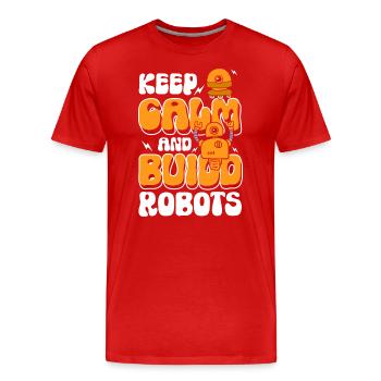 Roboter Elektrik Spielzeug Robotik - Männer Premium Bio T-Shirt - Rot - Vorne - Damien (186cm)