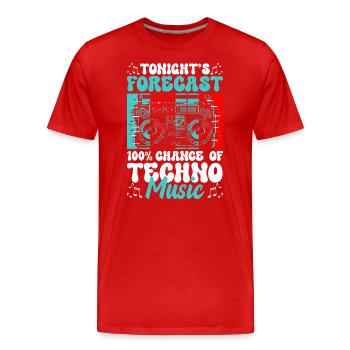 House Rave Music Music Energy - T-shirt bio Premium Homme - rouge - Devant - Damien (186cm)