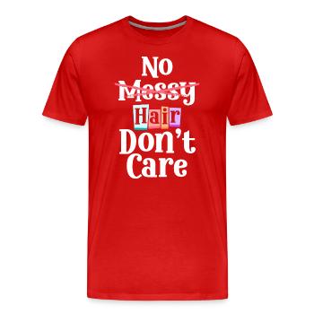 Glatze Platte Haarausfall Bart - Männer Premium Bio T-Shirt - Rot - Vorne - Damien (186cm)