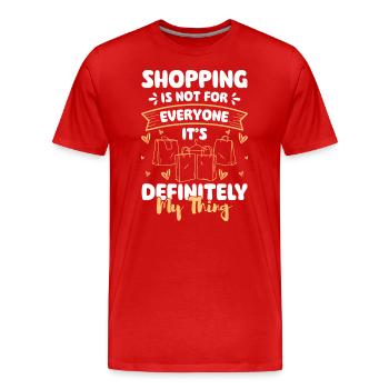 Einkauf Shopaholik Kaufen Schuhe - Männer Premium Bio T-Shirt - Rot - Vorne - Damien (186cm)