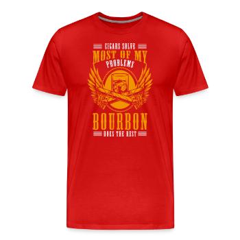 Fumer de la nicotine Interdiction de fumer Santé - T-shirt bio Premium Homme - rouge - Devant - Damien (186cm)