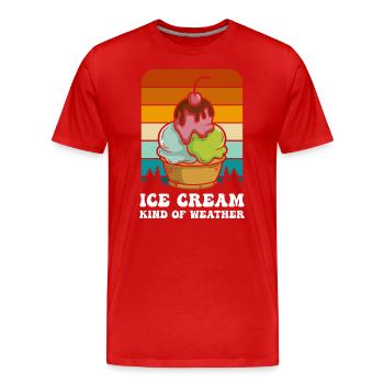 Eiscreme Creme Nachtisch Speiseeis - Männer Premium Bio T-Shirt - Rot - Vorne - Damien (186cm)
