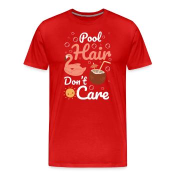 Pool Wasser Erholung Tauchen - Männer Premium Bio T-Shirt - Rot - Vorne - Damien (186cm)