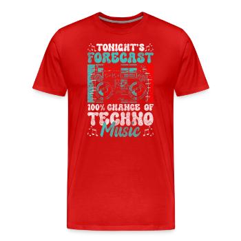 House Feiern Hardstyle Auflegen - Männer Premium Bio T-Shirt - Rot - Vorne - Damien (186cm)