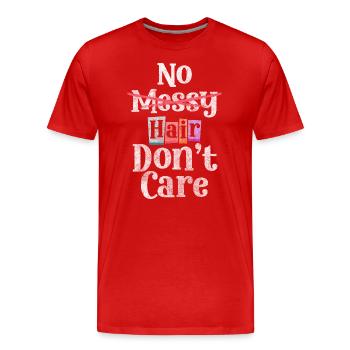 Haarlos Kahl Friseur Mütze - Männer Premium Bio T-Shirt - Rot - Vorne - Damien (186cm)
