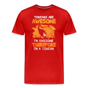 Tukan Tropen Amazonas Fliegen - Männer Premium Bio T-Shirt - Rot - Vorne - Damien (186cm)