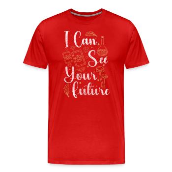 Fortune Teller Horoscope Tarot Cards Magic - Men's Premium Organic T-Shirt - red - Front - Damien (186cm)