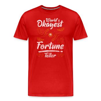 Fortune Teller Future Tarot Cards Narrator - Men's Premium Organic T-Shirt - red - Front - Damien (186cm)